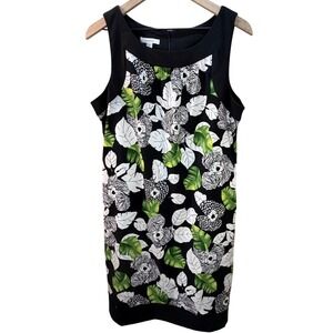 Dressbarn Sleeveless Tropical Floral Print Sheath Dress Women 16 0183
